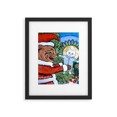 Christmas Gift' Louis Wain Vintage Cat Framed Art Print