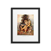Christmas Time In Catland' Louis Wain Vintage Cat Framed Art Print