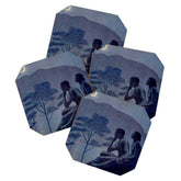"Give me nights perfectly quiet...and I looking up at the stars" Leaves of Grass by Margaret Cook Coaster