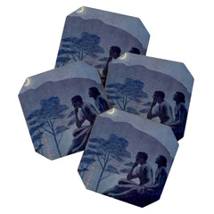 "Give me nights perfectly quiet...and I looking up at the stars" Leaves of Grass by Margaret Cook Coaster