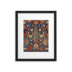 17th Century Persian Rug Print with Animals Framed Art Print