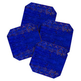 -A5- Royal Calm Blue Bohemian Moroccan Artwork. Coaster