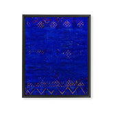 -A5- Royal Calm Blue Bohemian Moroccan Artwork. Framed Canvas Print