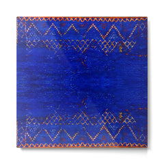 -A5- Royal Calm Blue Bohemian Moroccan Artwork. Metal Print