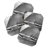 12-meter Sailing Yacht America's Cup Races nautical black and white photograph Coaster