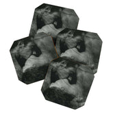 1912, The Kiss, Lovers black and white photography by Anne Brigmann Coaster