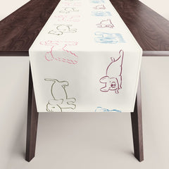 4 Pup Pals Doodle Table Runner