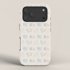 4 Pup Pals Doodle iPhone Case