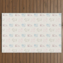 4 Pup Pals Doodle Outdoor Rug