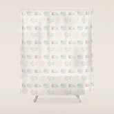 4 Pup Pals Doodle Shower Curtain