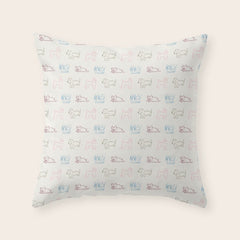 4 Pup Pals Doodle Throw Pillow