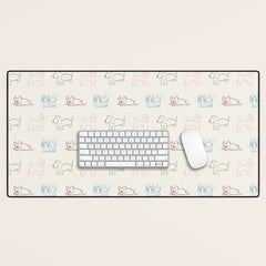 4 Pup Pals Doodle Desk Mat