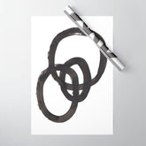 And I Op' Minimalist Ink Line Drawing Abstract Black Brush Strokes Modern Funky Maze by Ejaaz Haniff Wrapping Paper