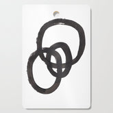 And I Op' Minimalist Ink Line Drawing Abstract Black Brush Strokes Modern Funky Maze by Ejaaz Haniff Cutting Board