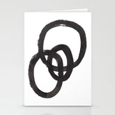 And I Op' Minimalist Ink Line Drawing Abstract Black Brush Strokes Modern Funky Maze by Ejaaz Haniff Stationery Card