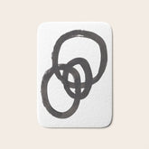 And I Op' Minimalist Ink Line Drawing Abstract Black Brush Strokes Modern Funky Maze by Ejaaz Haniff Bath Mat