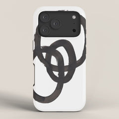 And I Op' Minimalist Ink Line Drawing Abstract Black Brush Strokes Modern Funky Maze by Ejaaz Haniff iPhone Case