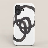 And I Op' Minimalist Ink Line Drawing Abstract Black Brush Strokes Modern Funky Maze by Ejaaz Haniff iPhone Case