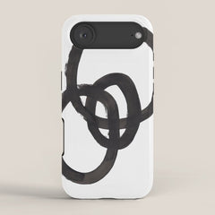 And I Op' Minimalist Ink Line Drawing Abstract Black Brush Strokes Modern Funky Maze by Ejaaz Haniff iPhone Case