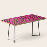 80s Neon Pink and Lime Green Leopard Coffee Table
