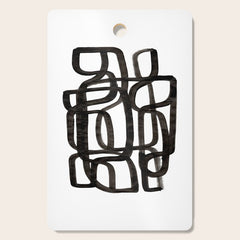 Writing On The Wall' Mid Century Modern Fun Abstract Shapes Cutting Board