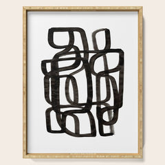 Writing On The Wall' Mid Century Modern Fun Abstract Shapes Serving Tray
