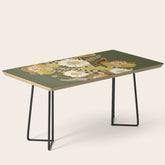 70s, flowers, green, retro, vintage, floral bouquet, olive green Coffee Table
