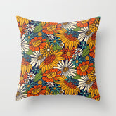 70s Retro Floral - Bold Throw Pillow