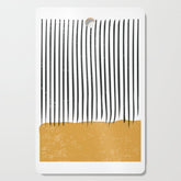 (White Background) Mid Century Modern Minimalist Rothko Inspired Color Field With Lines Geometric Style Cutting Board