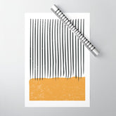 (White Background) Mid Century Modern Minimalist Rothko Inspired Color Field With Lines Geometric Style Wrapping Paper