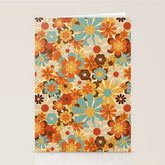 70's Retro Floral Patterned Prints Stationery Card