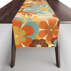 70's Retro Floral Patterned Prints Table Runner