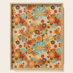 70's Retro Floral Patterned Prints Serving Tray