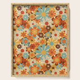70's Retro Floral Patterned Prints Serving Tray