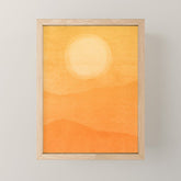70s Style Golden Sunset Abstract Landscape Mini Art Print