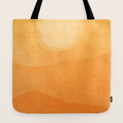 70s Style Golden Sunset Abstract Landscape Tote Bag