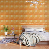70s Style Golden Sunset Abstract Landscape Wallpaper