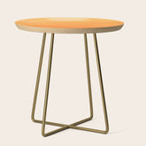70s Style Golden Sunset Abstract Landscape Side Table