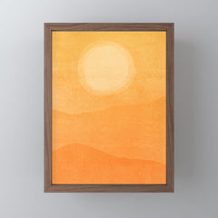 70s Style Golden Sunset Abstract Landscape Mini Art Print