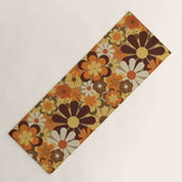 70's Floral Prints, Retro Art Yoga Mat