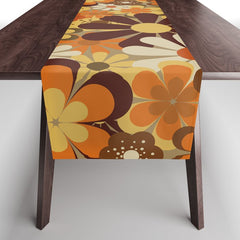 70's Floral Prints, Retro Art Table Runner