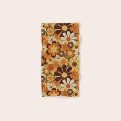 70's Floral Prints, Retro Art Bath Towel