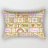 1970s Retro Pop Culture Icons Rectangular Pillow