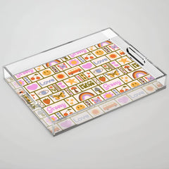 1970s Retro Pop Culture Icons Acrylic Tray
