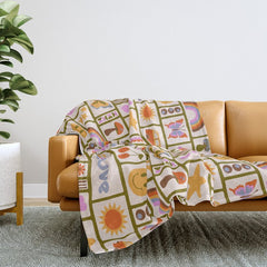 1970s Retro Pop Culture Icons Throw Blanket