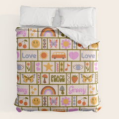 1970s Retro Pop Culture Icons Comforter