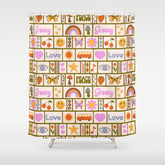 1970s Retro Pop Culture Icons Shower Curtain