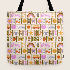 1970s Retro Pop Culture Icons Tote Bag