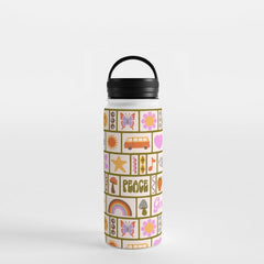 1970s Retro Pop Culture Icons Water Bottle