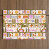1970s Retro Pop Culture Icons Outdoor Rug